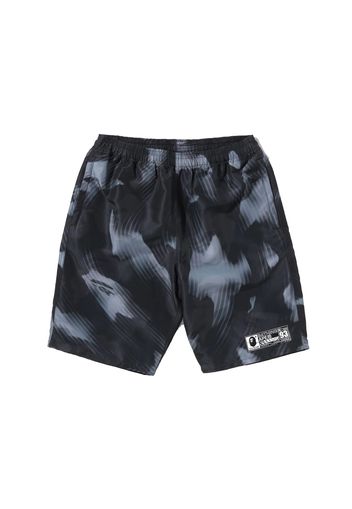 BAPE Stroke Camo Beach Shorts Black