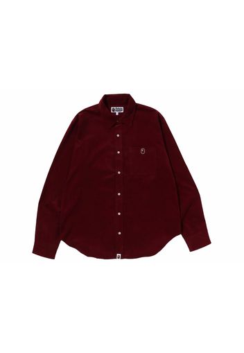 BAPE Ape Head One Point Corduroy Shirt Burgundy