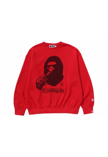 BAPE x Coca-Cola Ape Head Crewneck Red