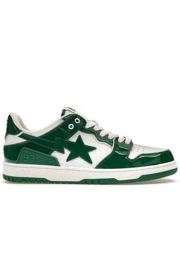 A Bathing Ape Bape SK8 Sta Green White Patent