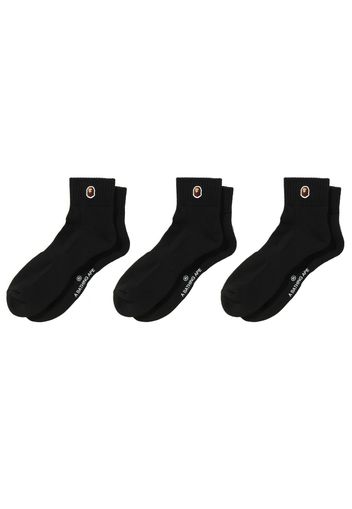 BAPE Ape Head One Point Ankle Socks (3 Pair) Socks Black