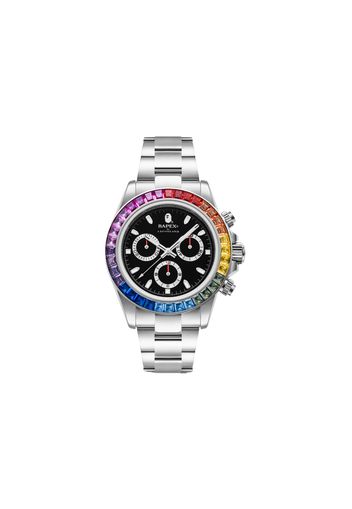 BAPE Type 4 BAPEX Crystal Stone Watch Silver