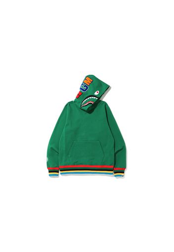 BAPE Shark Line Rib Pullover Hoodie Green