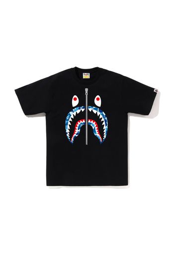 BAPE ABC Camo Shark Silver Zip Tee Black/Blue