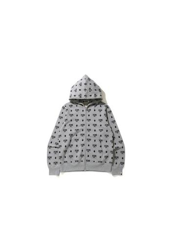 BAPE Monogram Full Zip Hoodie Gray