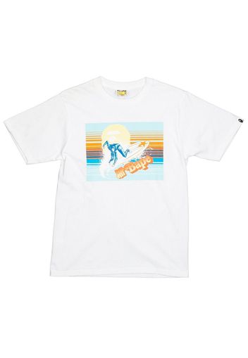 BAPE x Undefeated Surfing Ape Tee White