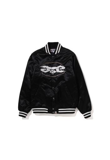 BAPE Ape Relaxed Fit Nylon Varsity Jacket Black