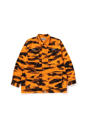 BAPE Tiger Camo Relaxed Fit Military Shirt Orange