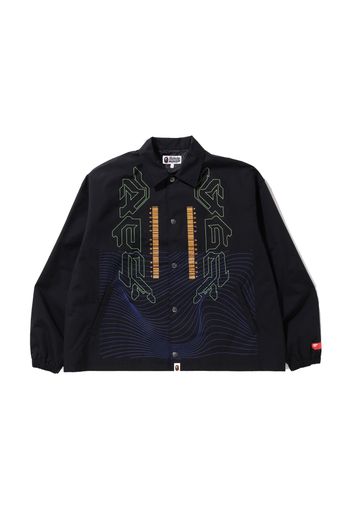 BAPE Multi Graphic Relaxed Fit Coach Jacket Black