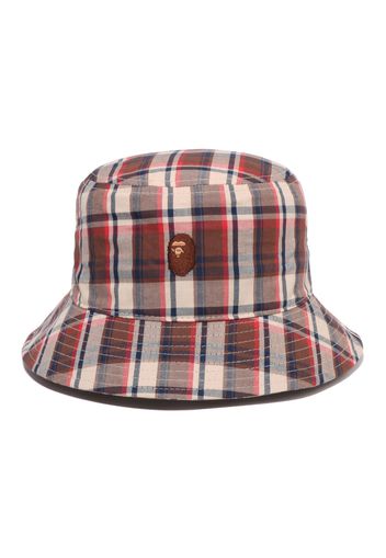 BAPE Mini Bape Check Bucket Hat Red