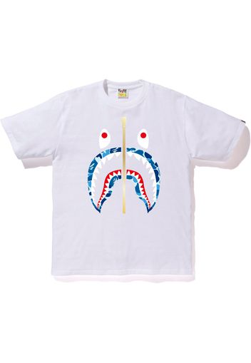 BAPE ABC Gold Zip Shark Tee White/Blue