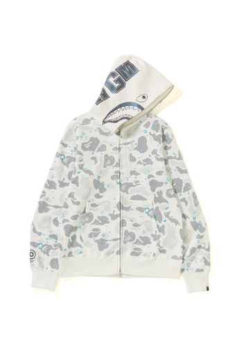 BAPE Space Camo Shark Full Zip Hoodie White