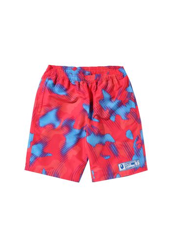 BAPE Stroke Camo Beach Shorts Red