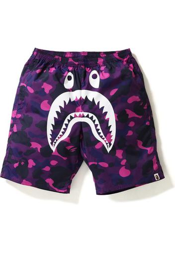 BAPE Color Camo Shark Beach Shorts Purple