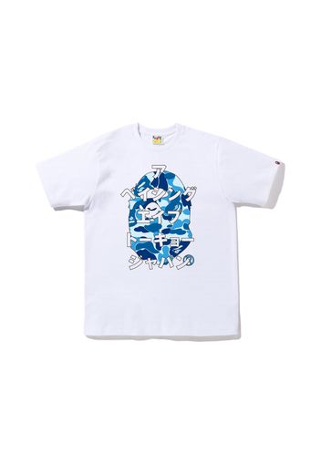 BAPE ABC Camo Japanese Letters Tee White Blue