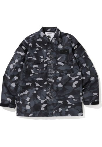 BAPE Gradation Camo Military Shirt Jacket Black