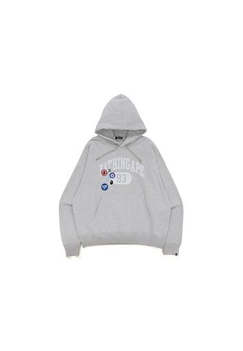 BAPE Badge Motif Loose Fit Pullover Hoodie Gray