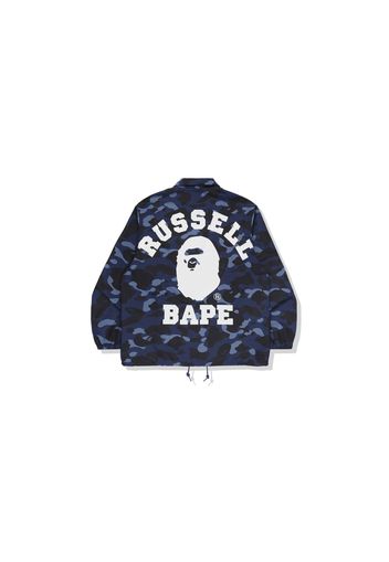 BAPE x Russell Color Camo College Coach Jacket Blue