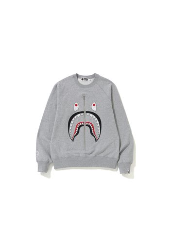 BAPE Applique Metal Zip Shark Crewneck Grey