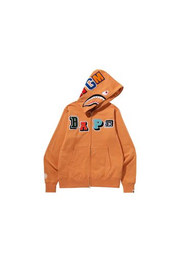 BAPE Multi Fonts Shark Full Zip Hoodie Orange