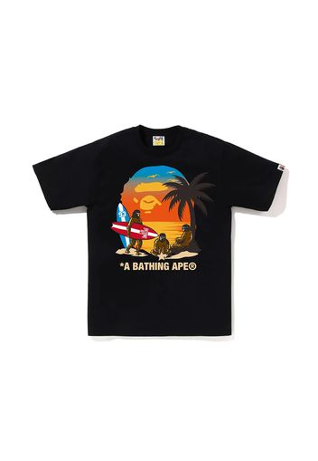 BAPE Sunset Beach Ape Head Tee Black