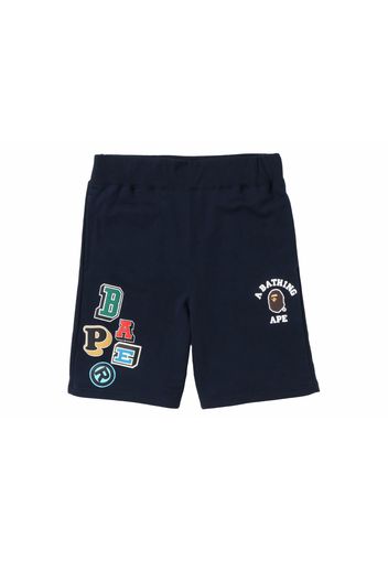 BAPE Multi Fonts Sweat Shorts Navy