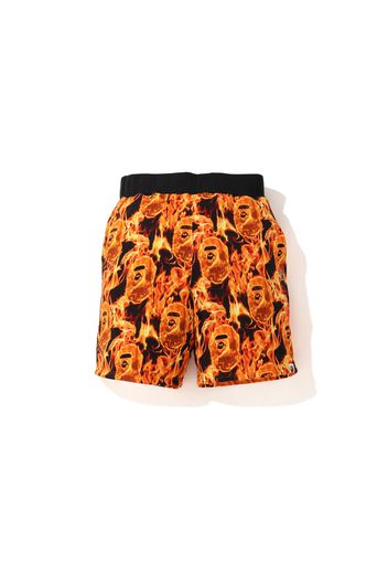 BAPE Flame Wide Sweatshort Orange