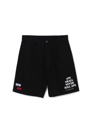 BAPE Multi Motif Leather Pocket Chino Shorts Black