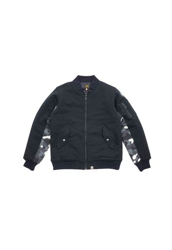 BAPE City Camo Accent Cotton Sweat MA1 Bomber Jacket Black/Glow