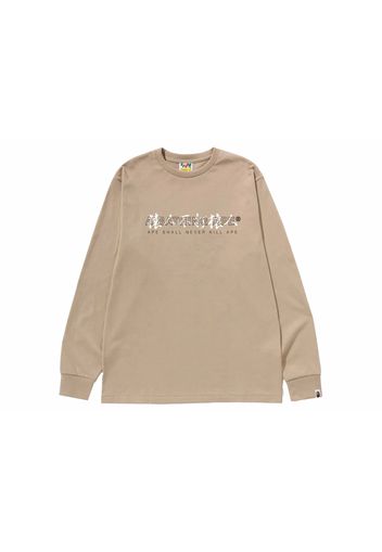 BAPE Kanji Logo Asnka L/S Tee Beige