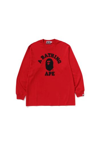 BAPE College Relaxed Fit L/S Tee Red