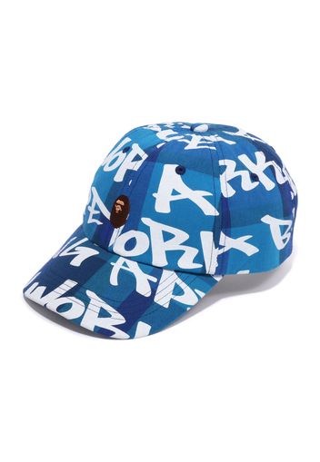 BAPE Graffiti Check Panel Cap Blue