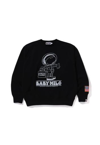 BAPE Astronauts Milo Relaxed Fit Crewneck Sweatshirt Black