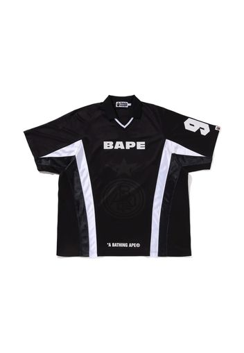 BAPE Multi Logo Relaxed Fit Soccer Jersey Black