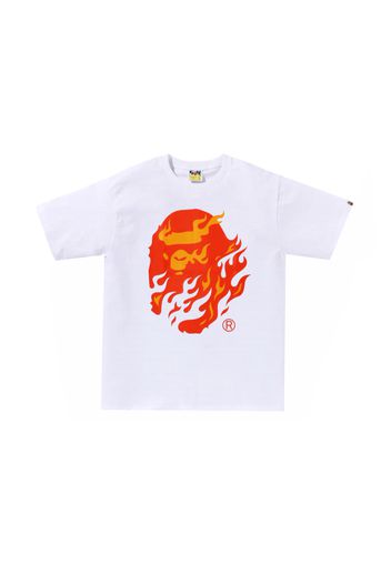 BAPE Flame Ape Head Tee White/Red