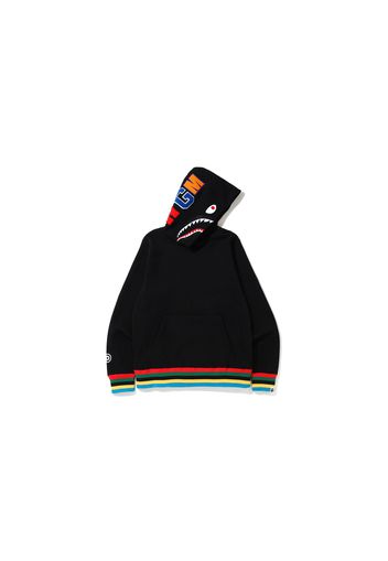 BAPE Shark Line Rib Pullover Hoodie Black