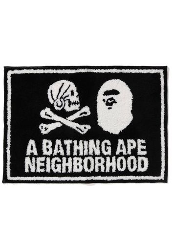 BAPE x Neighborhood Rug Mat Black White