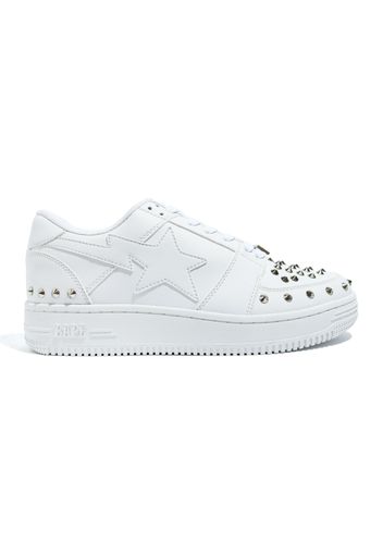 A Bathing Ape Bape Sta Low 20th Anniversary White Silver Studded