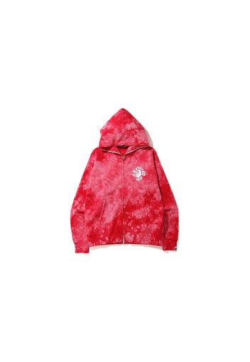 BAPE Tie Dye Wide Full Zip Hoodie Red