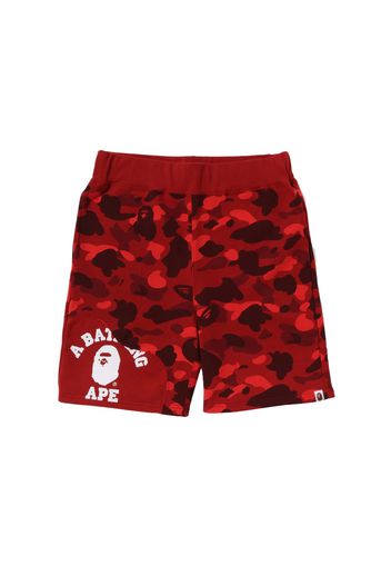 BAPE Color Camo Cutting Sweat Shorts Red