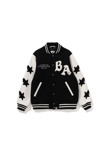 BAPE A Bathing Ape Relaxed Fit Varsity Jacket Black