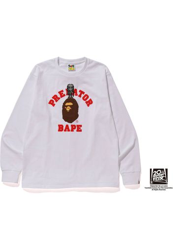 BAPE x Predator College Long Sleeve Tee White