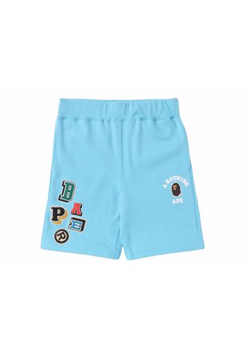 BAPE Multi Fonts Sweat Shorts Sax