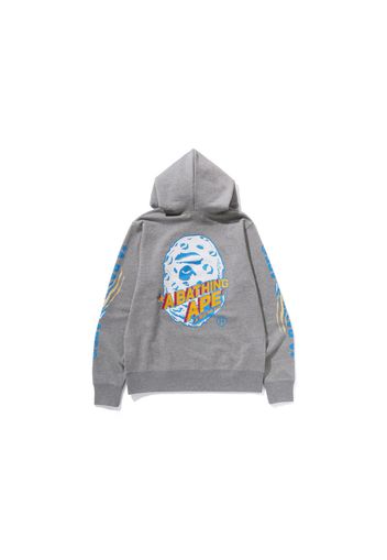 BAPE Moon Ape Head Pullover Hoodie Gray