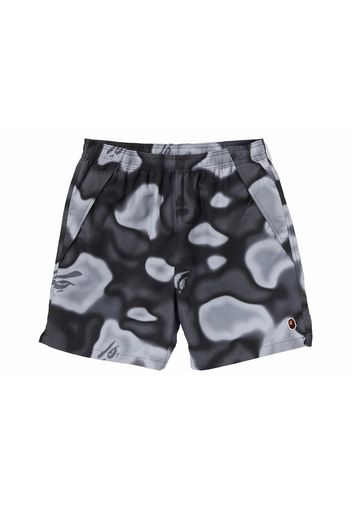 BAPE Liquid Camo One Point Beach Shorts Black