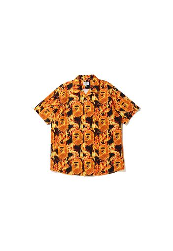 BAPE Flame Open Collar Shirt Orange