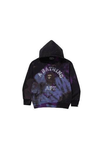 BAPE Tie Dye College Relaxed Fit Pullover Hoodie Black