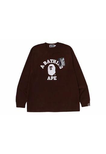 BAPE Mad Face College Long Sleeve Tee Brown