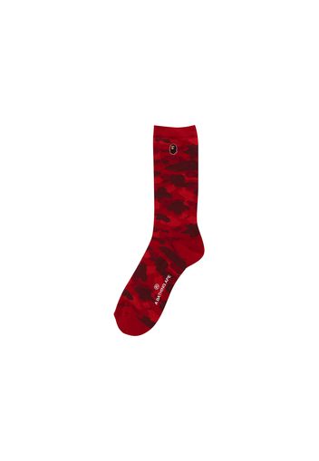 BAPE Color Camo Ape Head One Point Socks Red