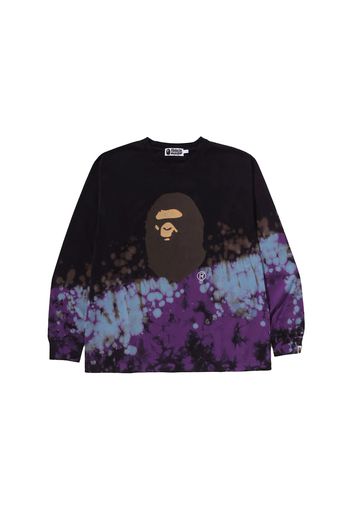 BAPE Tie Dye Ape Head Relaxed Fit L/S Tee Black